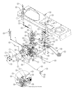 Drive System Diagram and Parts List for LT1024 13AR11CP710-13AR11CP712 Cub Cadet Lawn Tractor